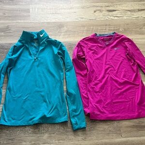 Nike Teal and Pink Long Sleeve Tops Women Size S BUNDLE 2 Long sleeve drifit top